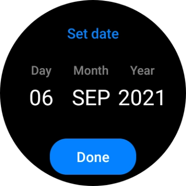 Slide your finger up or down on the screen to set the required date. Slide your finger up or down on the screen to set the required date.