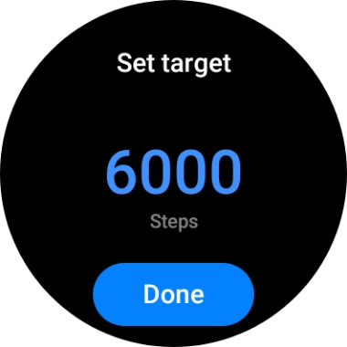 Slide your finger up or down on the screen to select the required goal.