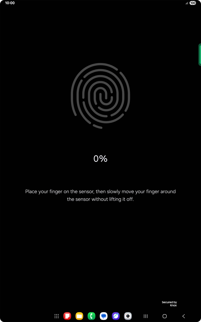 Follow the instructions on the screen to create the lock code using your fingerprint. Follow the instructions on the screen to create the lock code using your fingerprint.