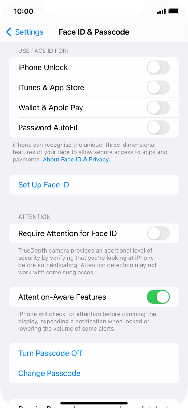Press Turn Passcode Off and key in the lock code. Press Turn Passcode Off and key in the lock code.
