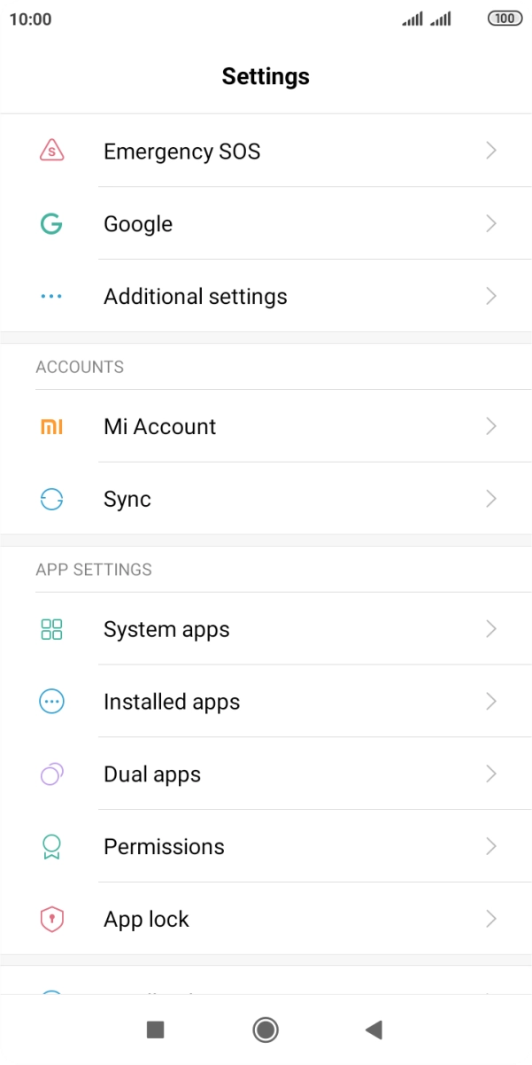 Press Additional settings.
