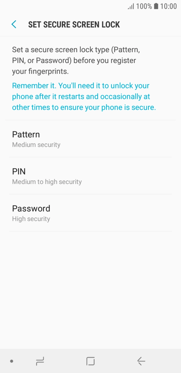 Press the required phone lock code and follow the instructions on the screen to create an additional phone lock code.
