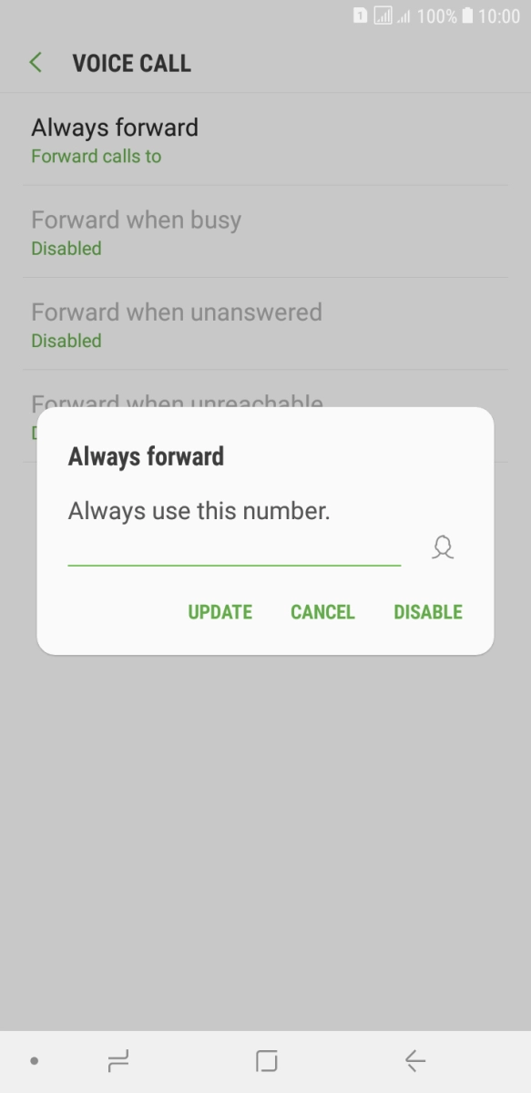 Press DISABLE.