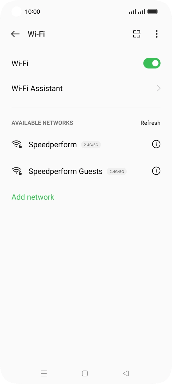 Press the required WiFi network. Press the required WiFi network.