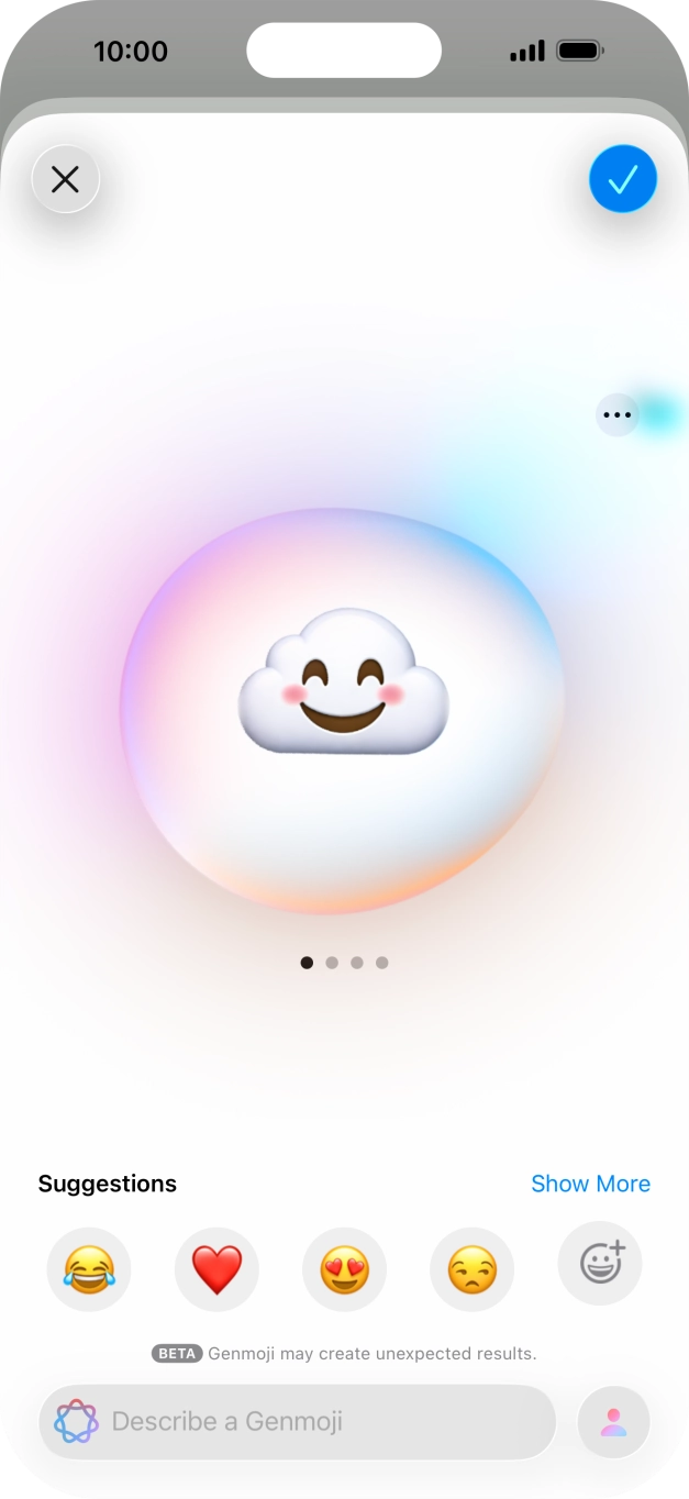 Slide your finger right or left on the screen to see the generated results. Slide your finger right or left on the screen to see the generated results.