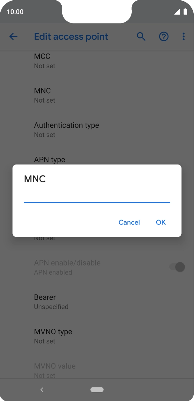 Key in 10 and press OK.
