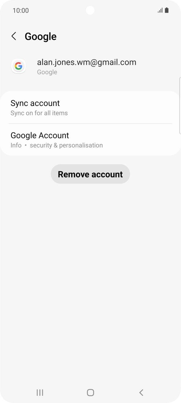 Press Sync account.