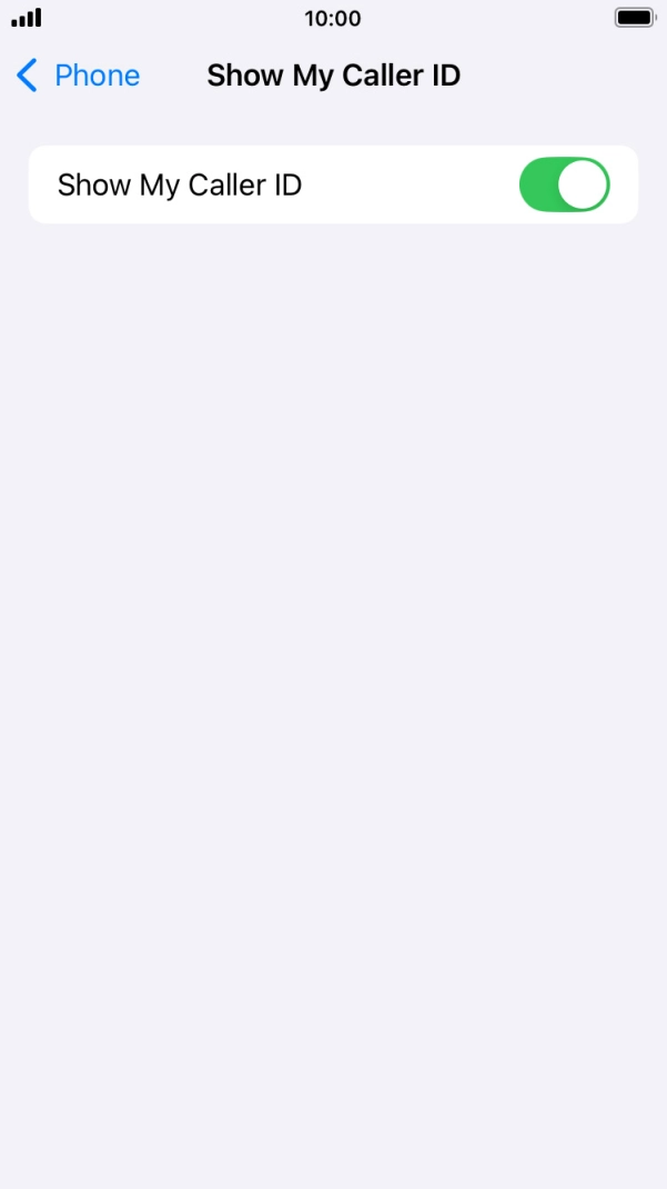 Press the indicator next to 'Show My Caller ID' to turn the function on or off. Press the indicator next to 'Show My Caller ID' to turn the function on or off.