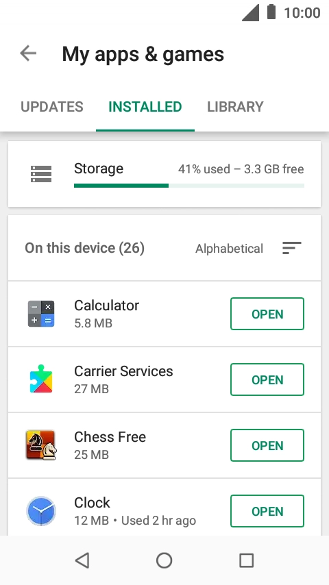 Press the required app.