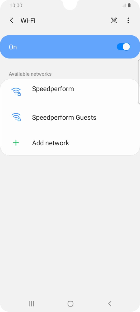 Press the required WiFi network.