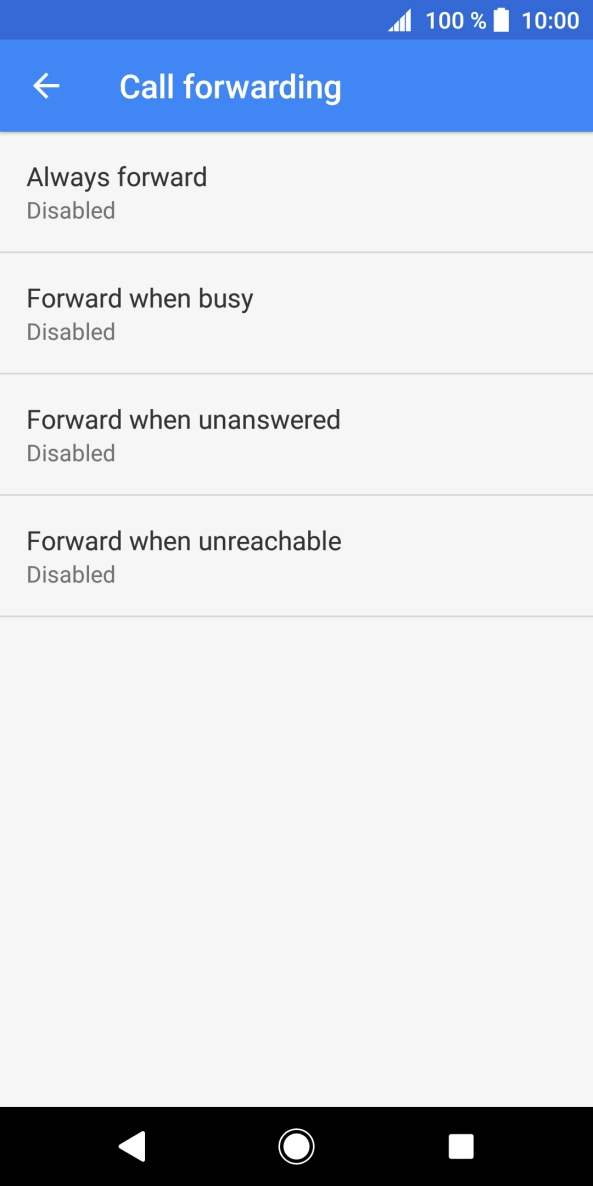 Press the required divert type. Press the required divert type.