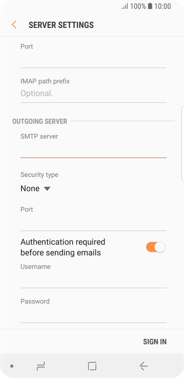 Press the drop down list below 'Security type'. Press the drop down list below 'Security type'.