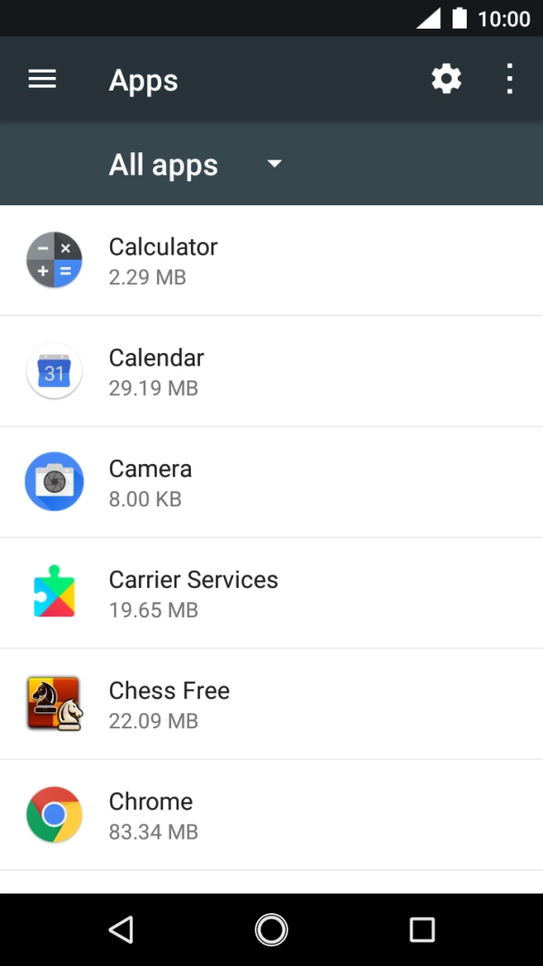 Press the required app.