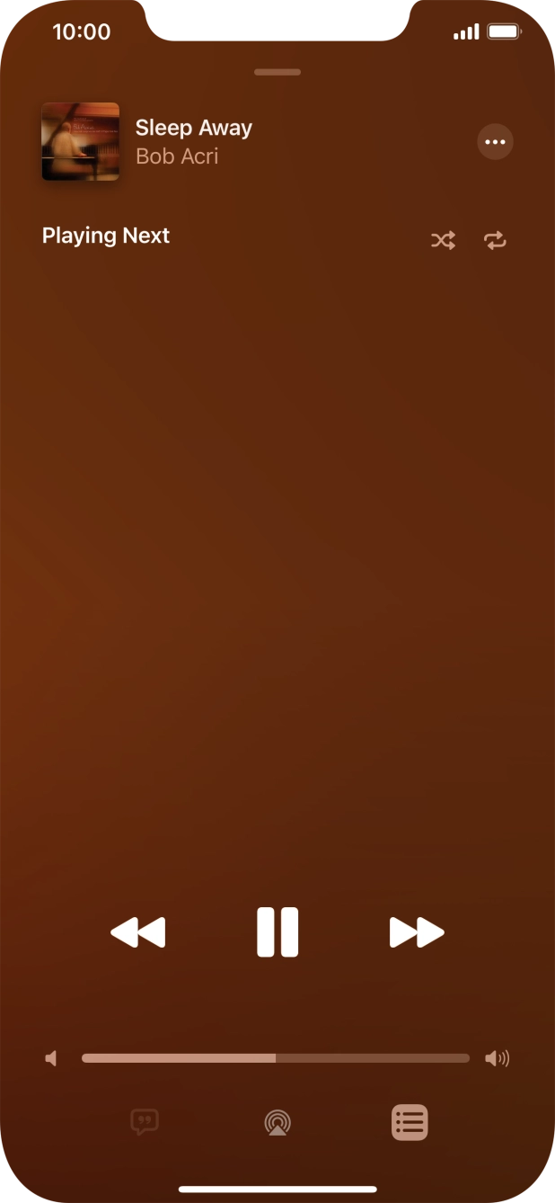 Press the shuffle icon to turn the function on or off.