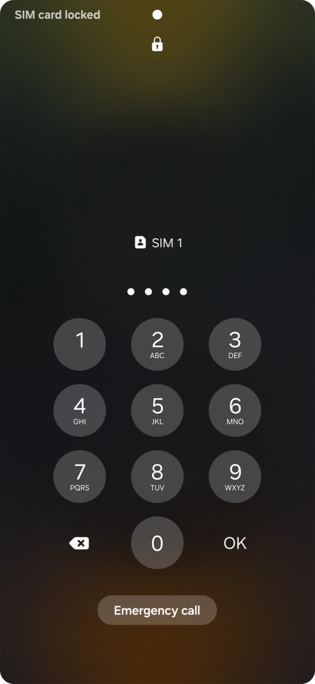 If you're asked to key in your SIM PIN, do so and press OK. The default SIM PIN is 0000.