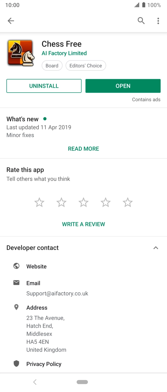 Press UNINSTALL.