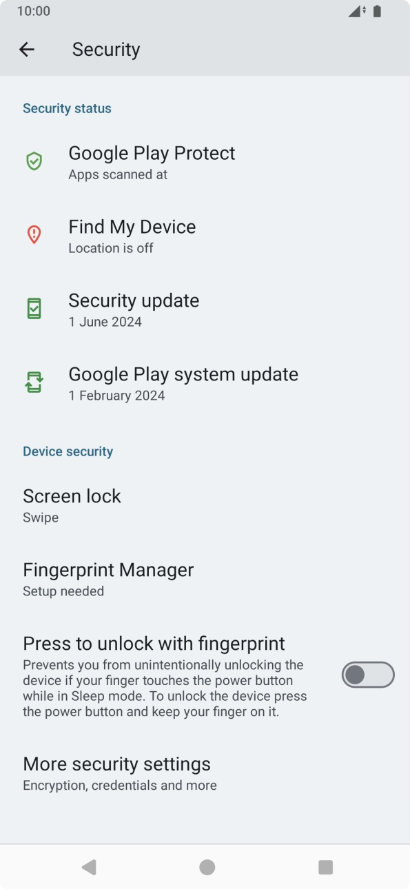 Press Fingerprint Manager. Press Fingerprint Manager.