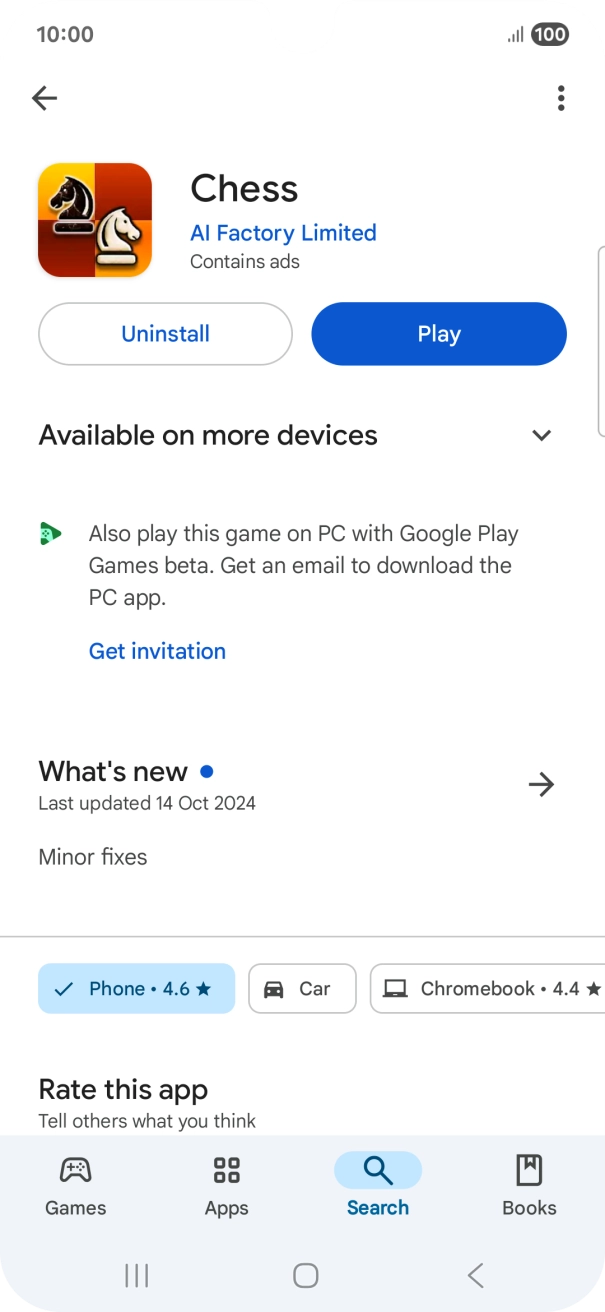 Press Uninstall.