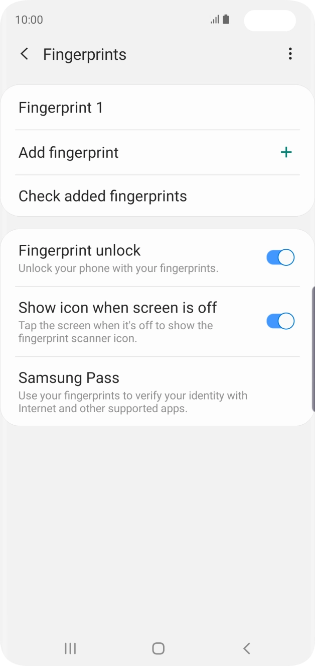 Press the indicator next to the required settings. Press the indicator next to the required settings.