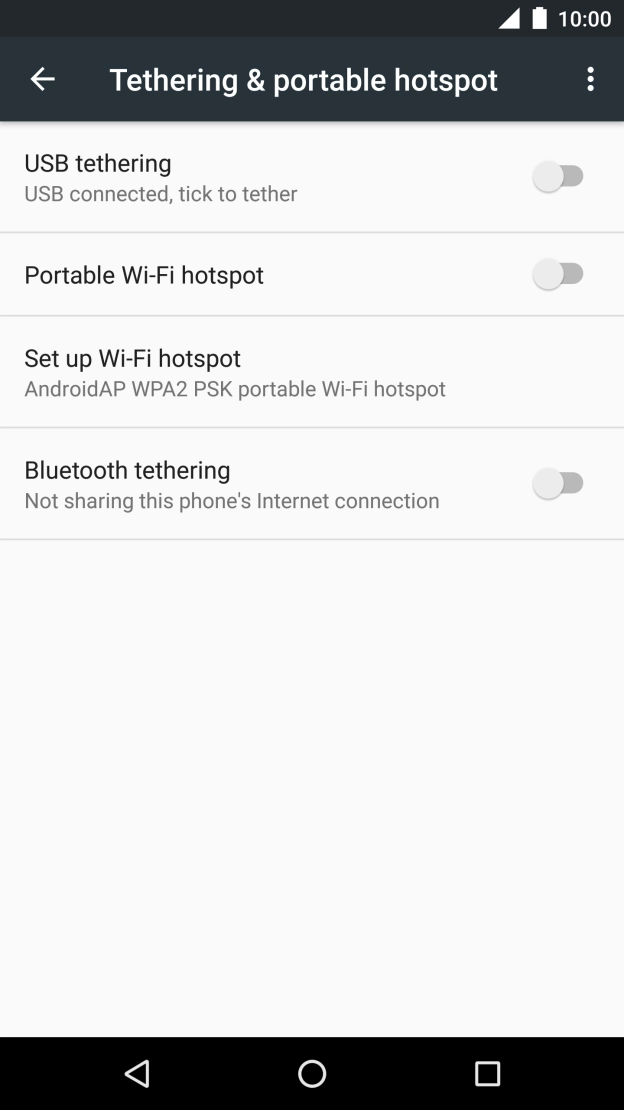 Press Set up Wi-Fi hotspot. Press Set up Wi-Fi hotspot.