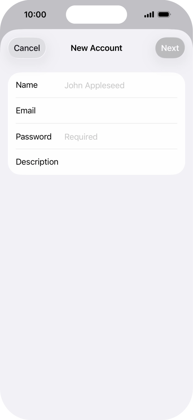 Press Name and key in the required sender name. Press Name and key in the required sender name.