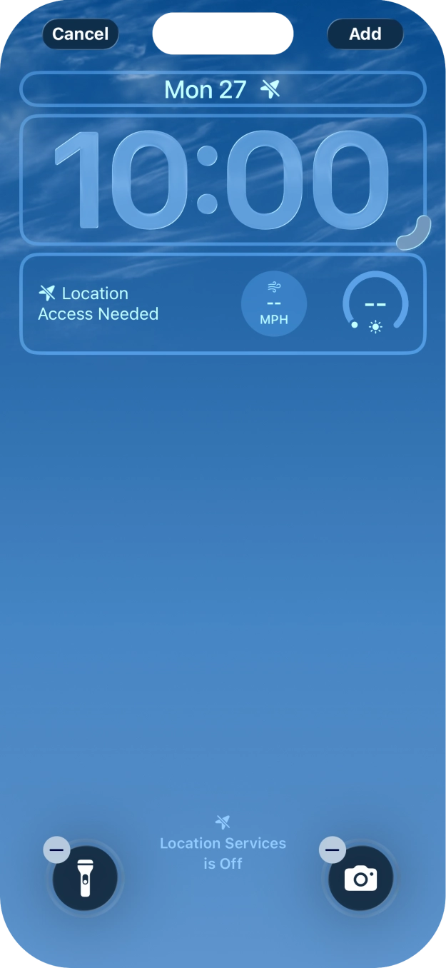 To customise the way the lock screen date is displayed, press the date widget and follow the instructions on the screen to select the required widget display mode.