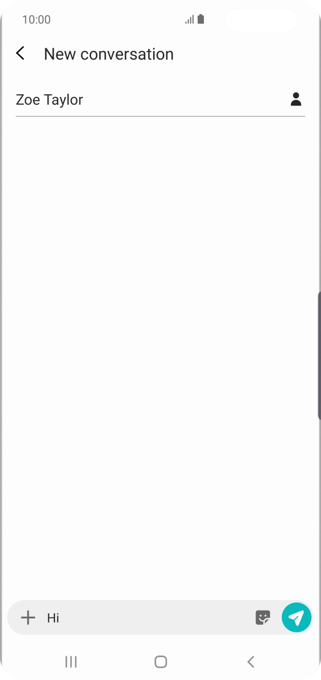 Press the send icon when you've finished your text message. Press the send icon when you've finished your text message.