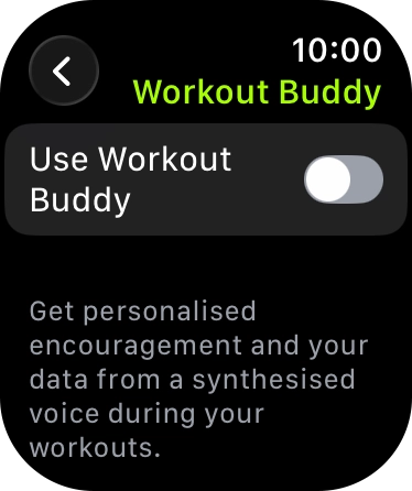 Press the indicator next to 'Use Workout Buddy' to turn on the function. Press the indicator next to 'Use Workout Buddy' to turn on the function.
