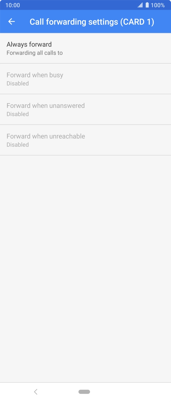 Press the required divert type. Press the required divert type.