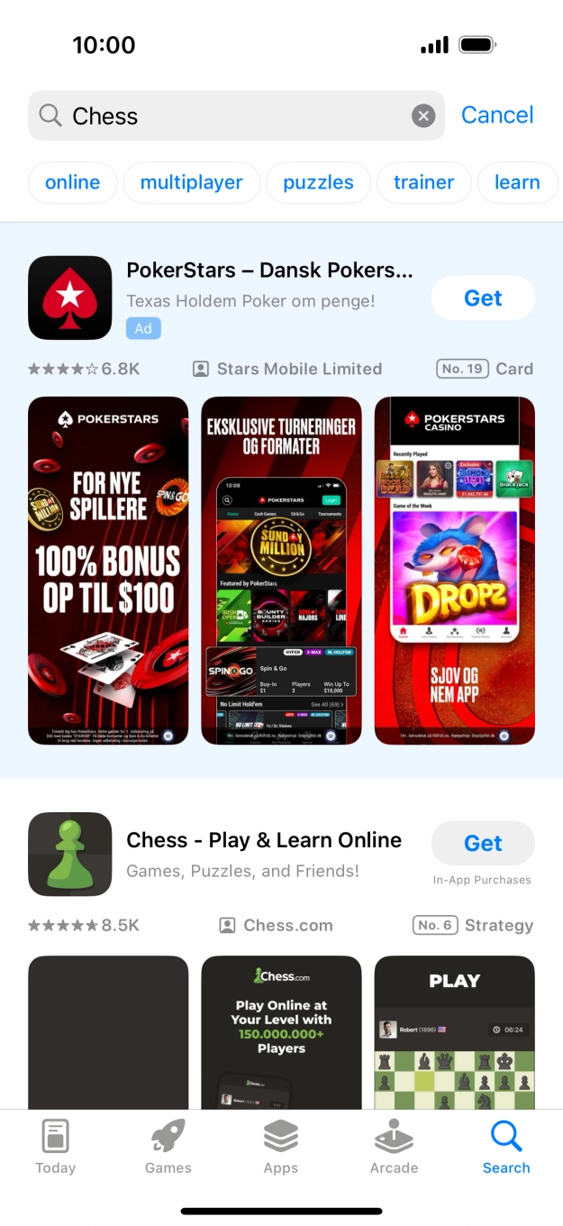 Press the required app. Press the required app.