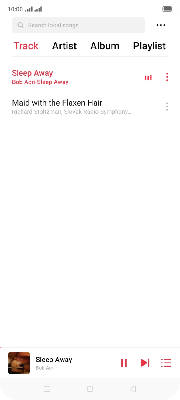 Press the song title at the bottom of the screen.