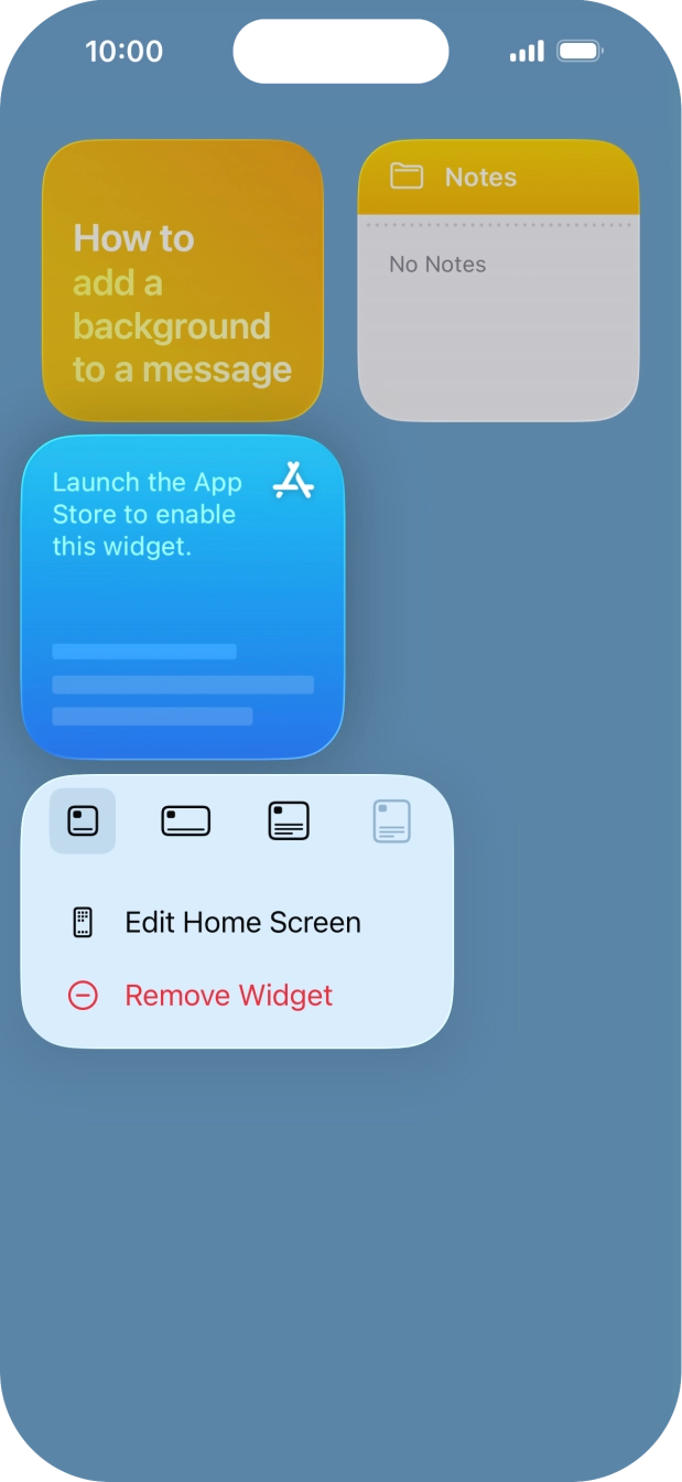 Press Remove Widget. Press Remove Widget.