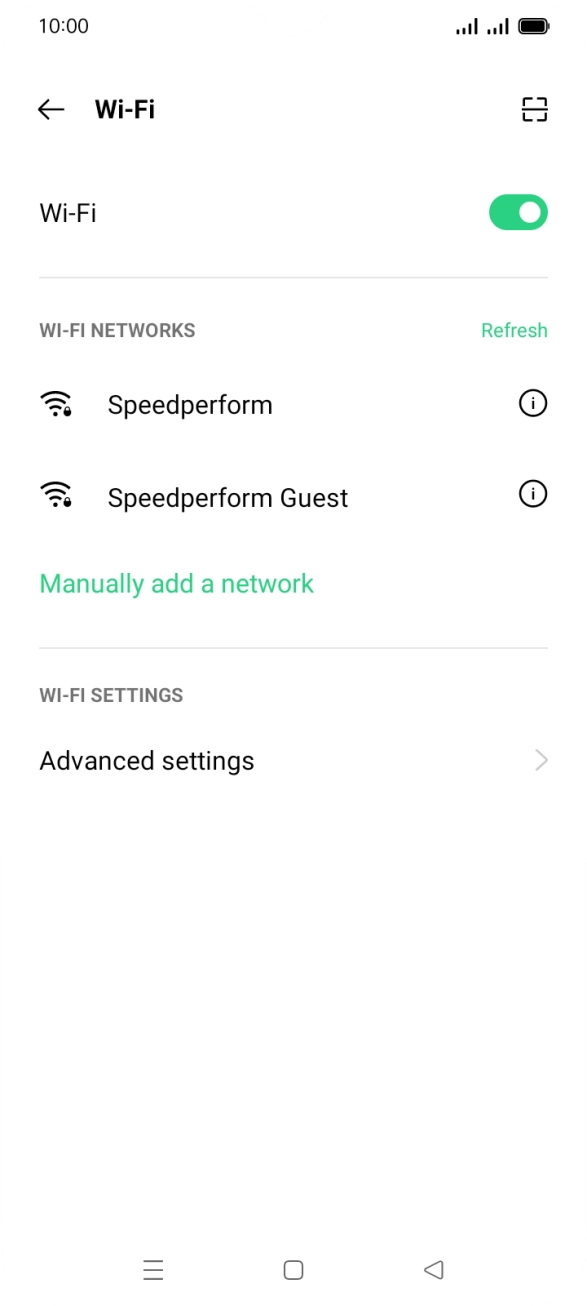 Press Advanced settings. Press Advanced settings.