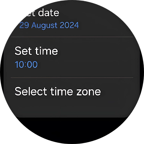Press Set time.