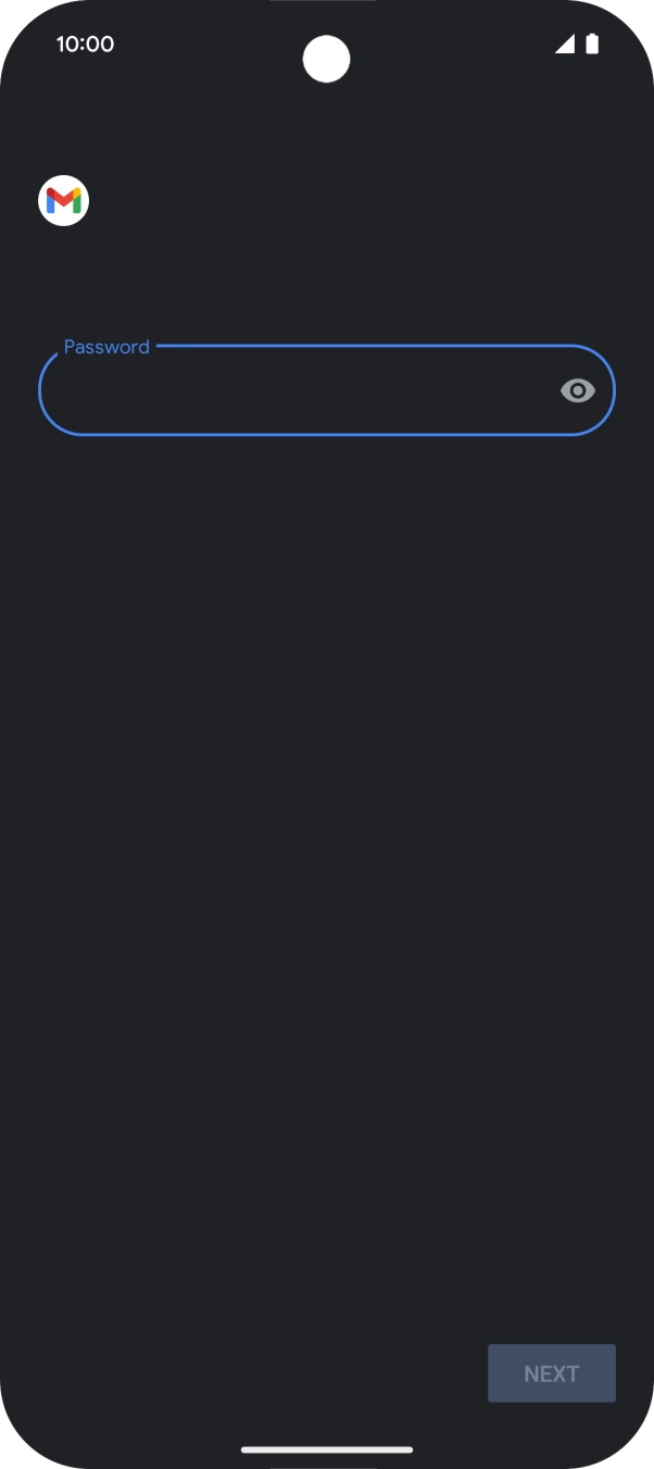 Press the field below 'Password' and key in the password for your email account. Press the field below 'Password' and key in the password for your email account.