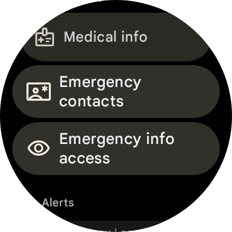 Press Emergency contacts. Press Emergency contacts.