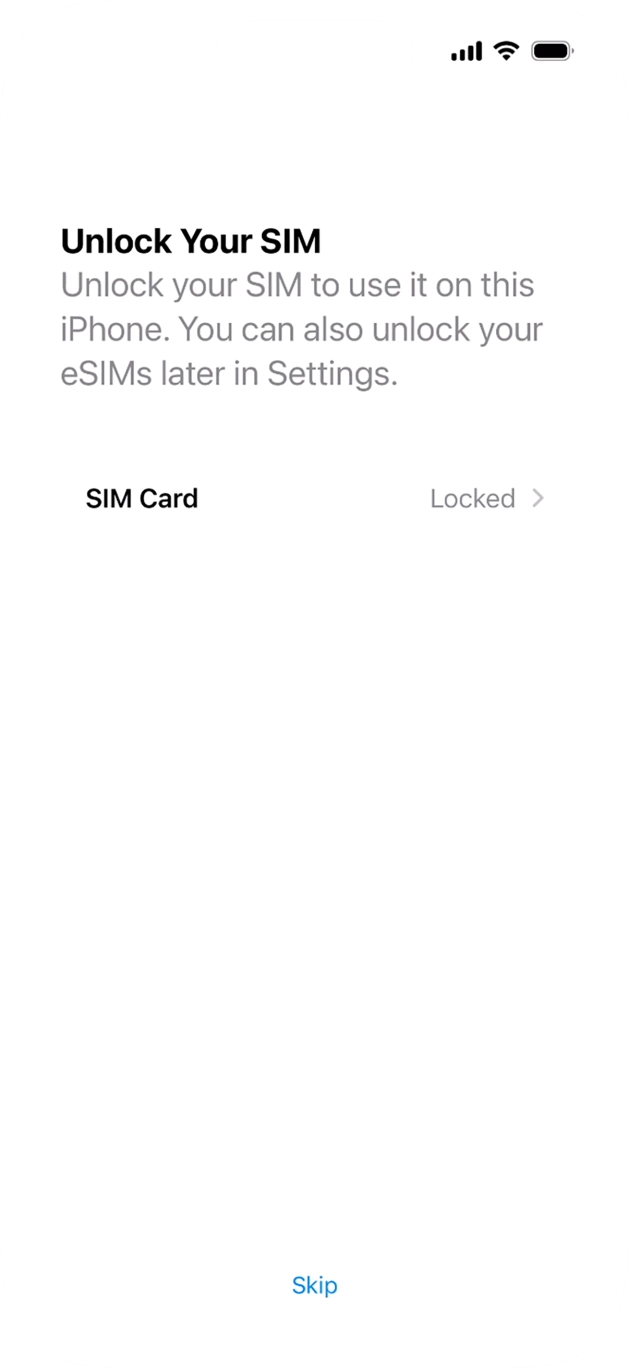 Press SIM Card. Press SIM Card.