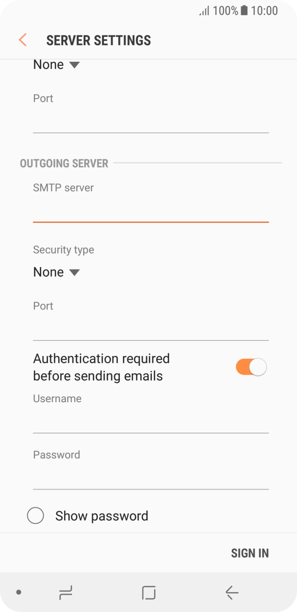 Press the drop down list below 'Security type'. Press the drop down list below 'Security type'.