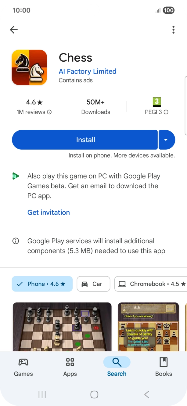 Press Install and follow the instructions on the screen to install the app. Press Install and follow the instructions on the screen to install the app.