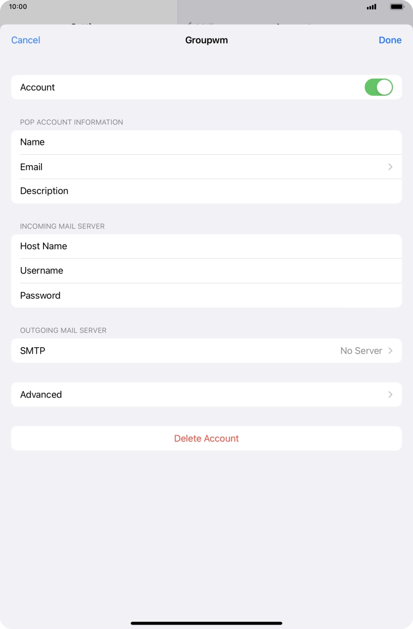 Press SMTP.