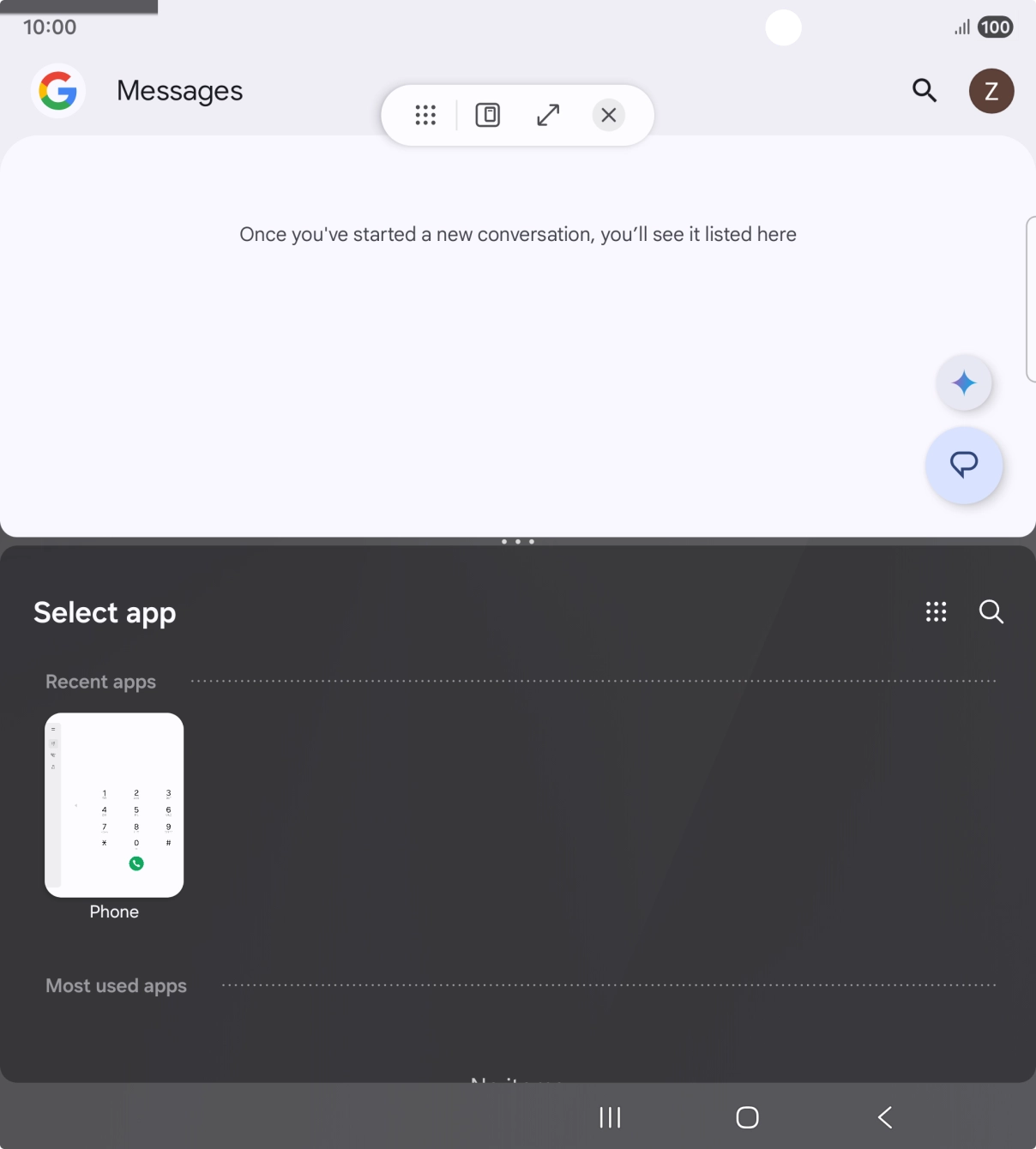 Press the second application. Press the second application.