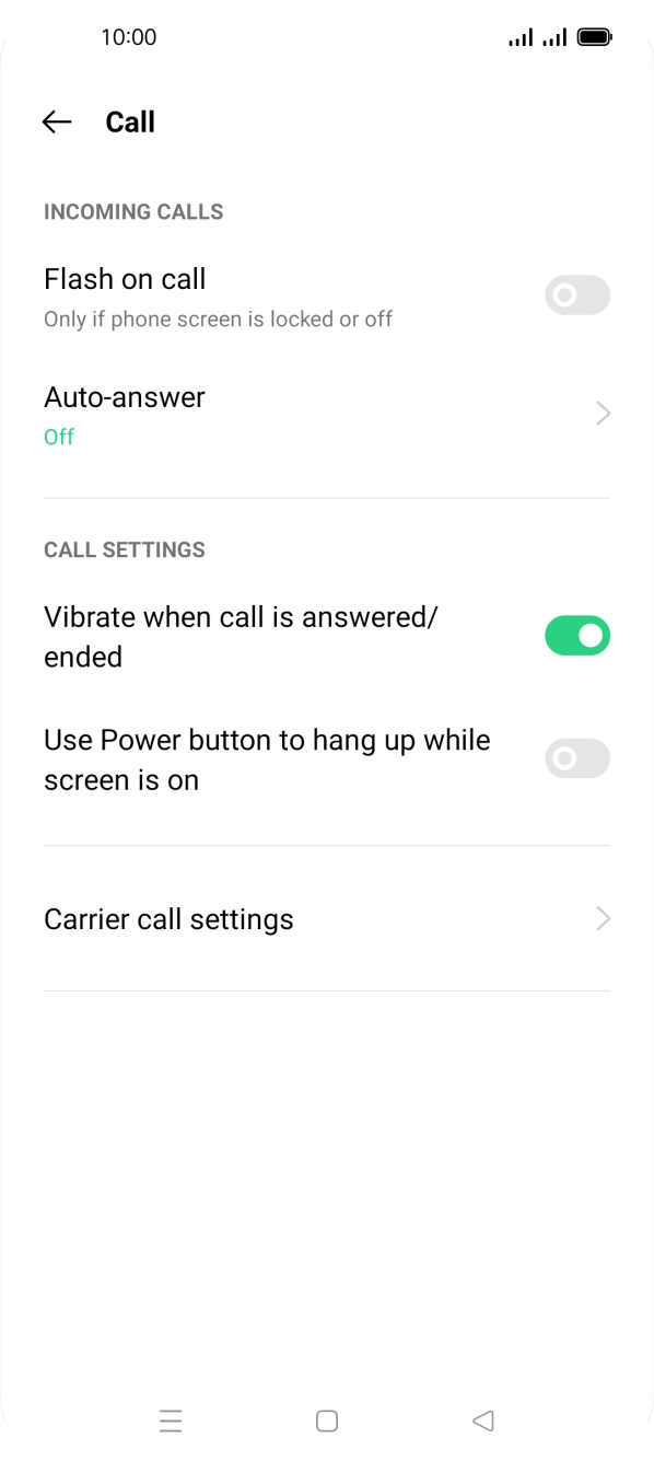 Press Carrier call settings.