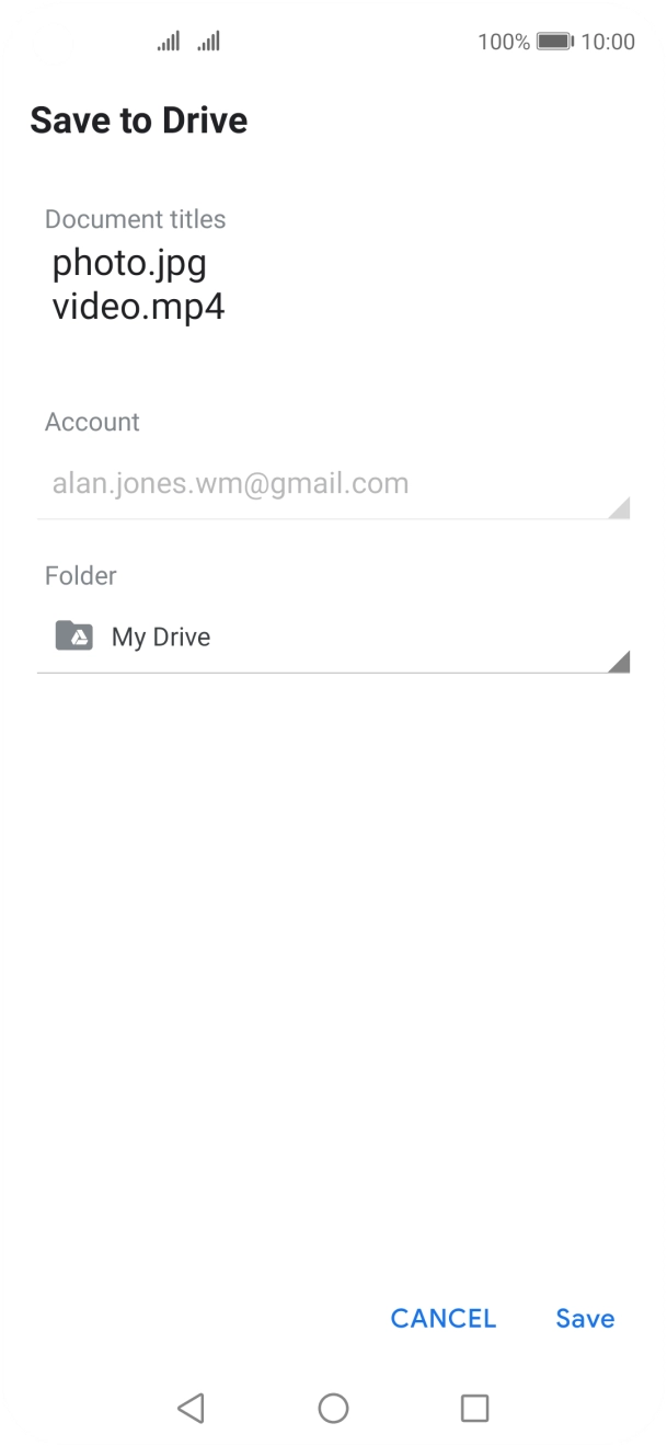Press the field below 'Folder'. Press the field below 'Folder'.
