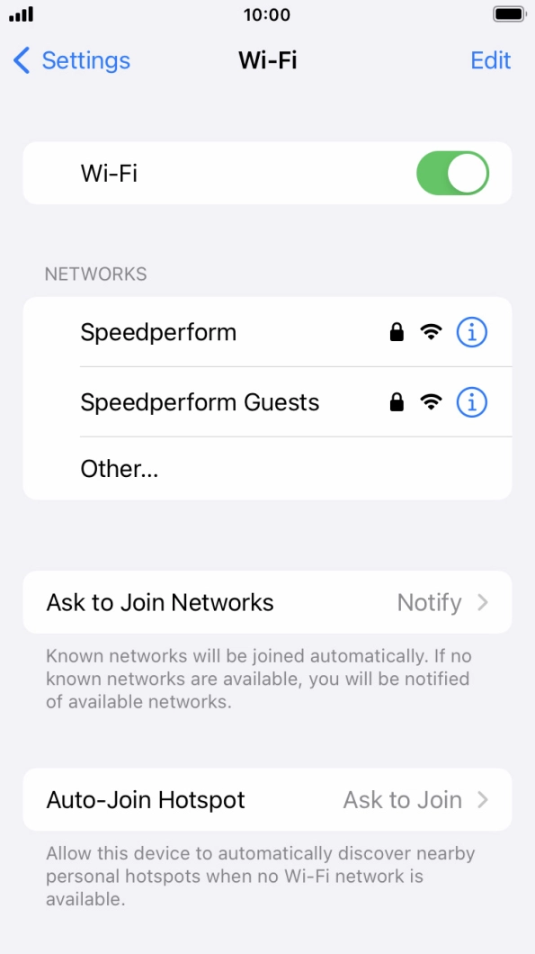 Press the required WiFi network and key in the password for the WiFi network.