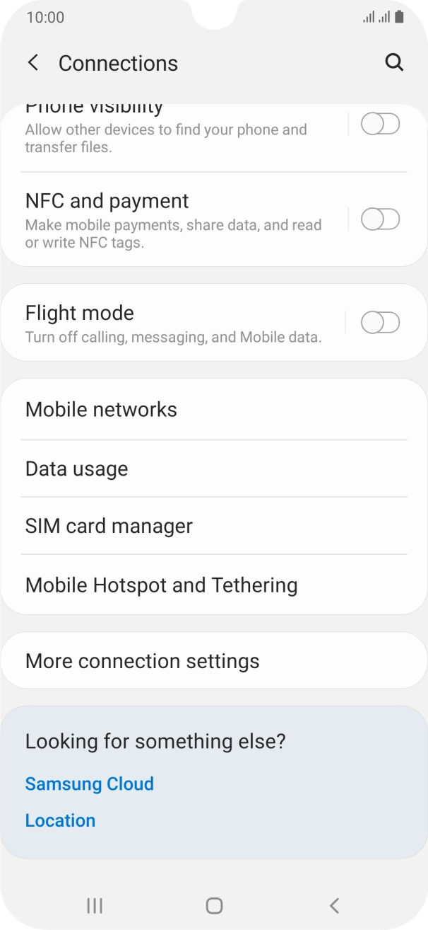 Press Mobile Hotspot and Tethering. Press Mobile Hotspot and Tethering.