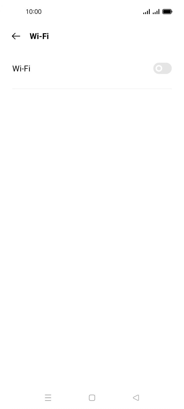 Press the indicator next to 'Wi-Fi' to turn on the function.