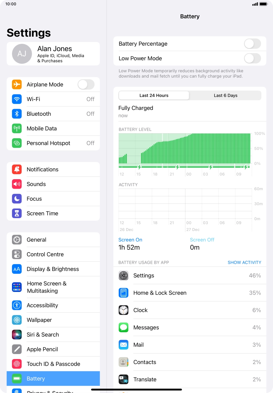 Press the indicator next to 'Low Power Mode' to turn on the function.
