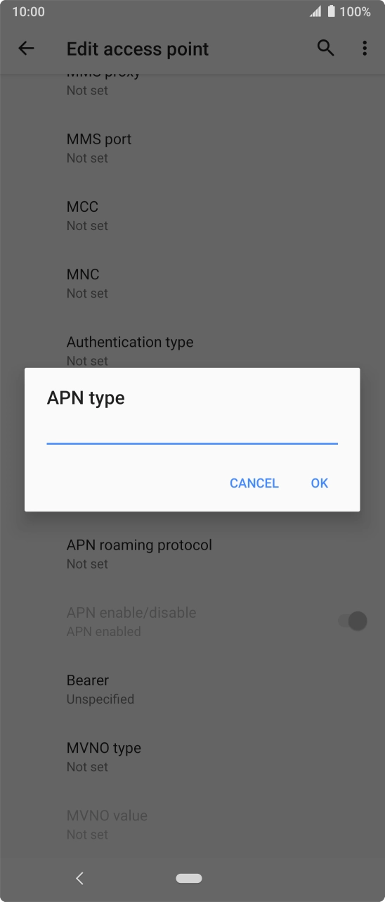 Key in default and press OK. Key in default and press OK.