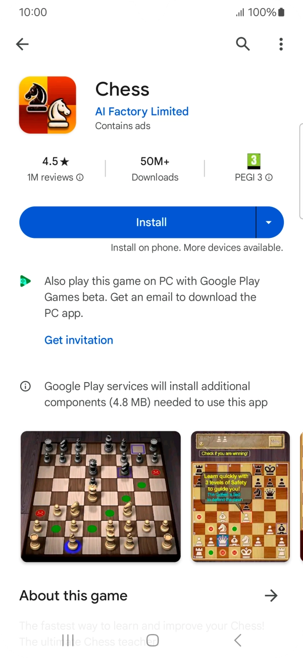 Press Install and follow the instructions on the screen to install the app. Press Install and follow the instructions on the screen to install the app.
