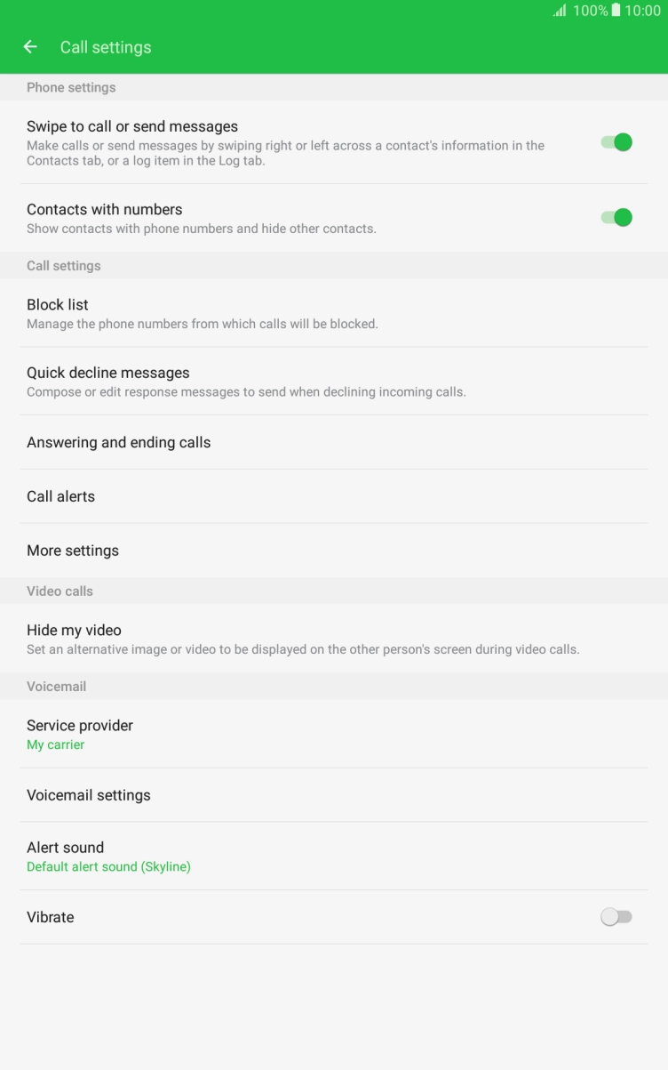 Press Voicemail settings.